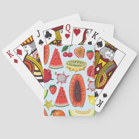 Exotisch fruit: trendy print naadloos. pokerkaarten (Achterkant)