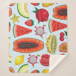 Exotisch fruit: trendy print naadloos. sherpa deken