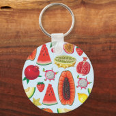 Exotisch fruit: trendy print naadloos. sleutelhanger (Achterkant)