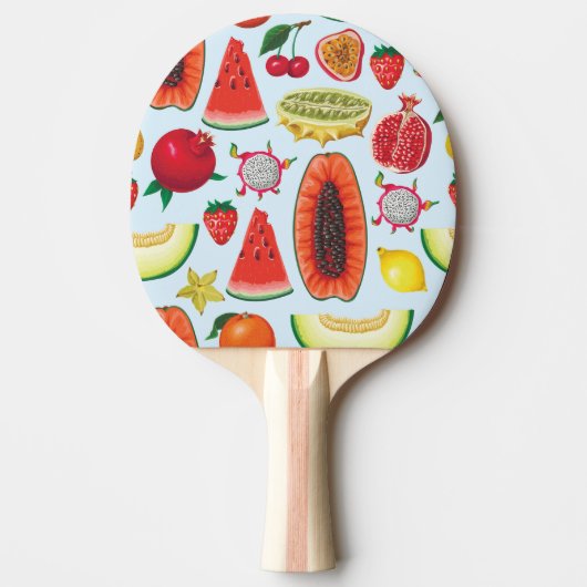 Exotisch fruit: trendy print naadloos. tafeltennisbatje (Voorkant)