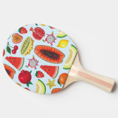 Exotisch fruit: trendy print naadloos. tafeltennisbatje (Zijkant)