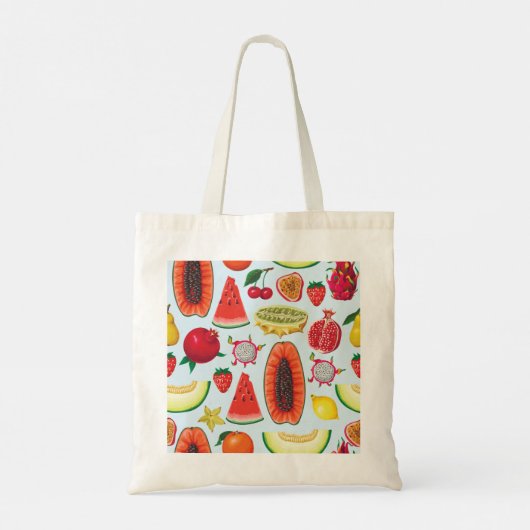Exotisch fruit: trendy print naadloos. tote bag (Achterkant)