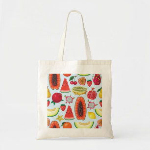 Exotisch fruit: trendy print naadloos. tote bag