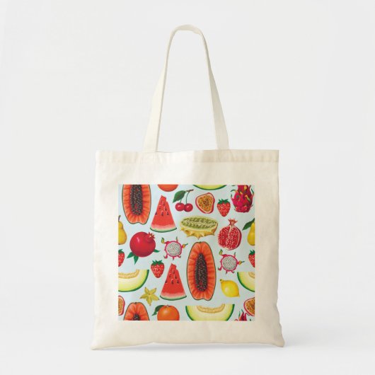 Exotisch fruit: trendy print naadloos. tote bag (Voorkant)