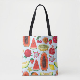 Exotisch fruit: trendy print naadloos. tote bag
