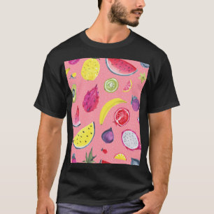 Exotisch fruit: Tropisch handgetekend patroon T-shirt
