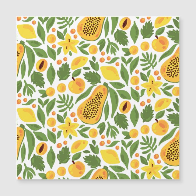 Exotisch Fruitensemble: Papaja, Citroen, Mango (Voorkant)
