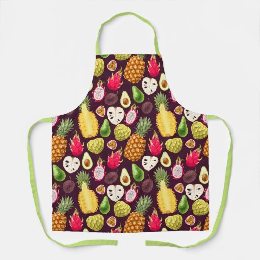 Exotisch fruitpatroon Apron Schort (Voorkant)