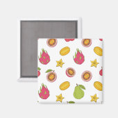 Exotisch fruitpatroon - Tropische paradijsmix Magneet (Voorkant / Achterkant)