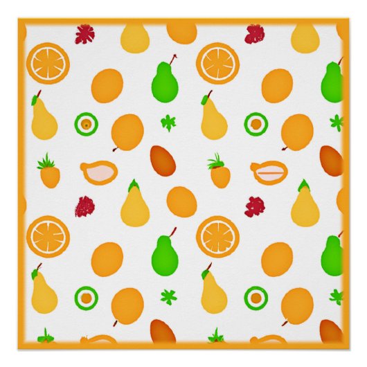 Exotisch Fruitpatroonontwerp Perfect Poster (Voorkant)