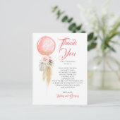 Exotisch gebladerte bloemenballon Garland dank u Briefkaart (Staand voorkant)