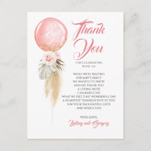 Exotisch gebladerte bloemenballon Garland dank u Briefkaart