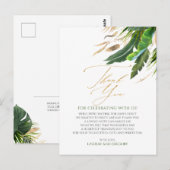 Exotisch gebladerte Floral Tropical dank u Briefkaart (Voorkant / Achterkant)