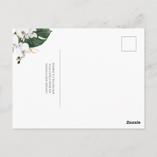 Exotisch gebladerte Floral Tropical dank u Briefkaart (Achterkant)