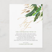 Exotisch gebladerte Floral Tropical dank u Briefkaart (Voorkant)