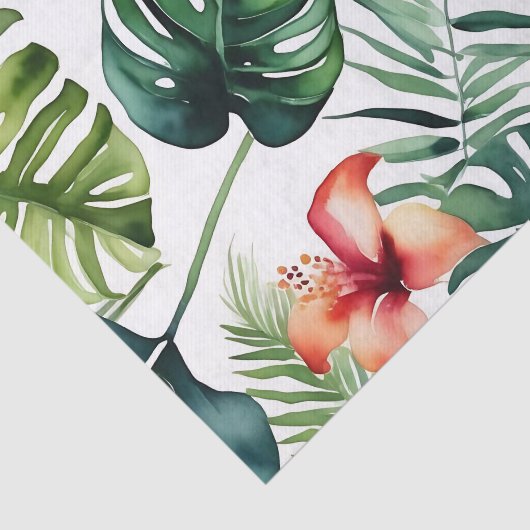 Exotisch gebladerte Tropische Waterverf en bloemen Tissuepapier (Detail)