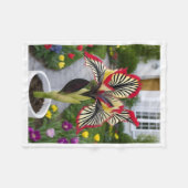 Exotisch gebloemd bloem in pot tuin fleece deken (Voorkant (Horizontaal))