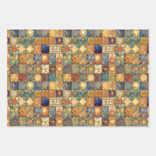 EXOTISCH GEOMETRISCH DECCOUPAGE DECORATIEF PAPIER INPAKPAPIER VEL (Voorkant 2)