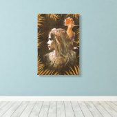 Exotisch Girl Portrait Canvas Afdruk (Insitu (Houten vloer))