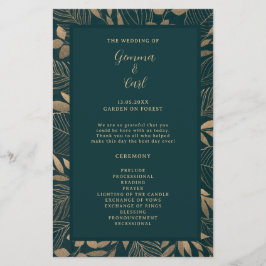 Exotisch goud loof blad ceremonie programma