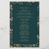 Exotisch goud loof blad ceremonie programma (Achterkant)
