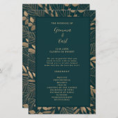 Exotisch goud loof blad ceremonie programma (Voorkant / Achterkant)