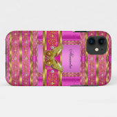 Exotisch gouden hete roze vlinder diamant Case-Mate iPhone case (Achterkant (horizontaal))