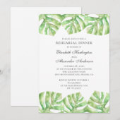 Exotisch groen blad. Tropisch repetitiediner Kaart (Voorkant / Achterkant)