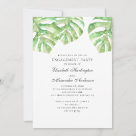 Exotisch groen blad. Tropisch verlovingsfeest Kaart
