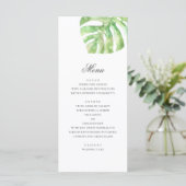 Exotisch groen blad. Zomer tropische bruiloft Menu (Staand voorkant)