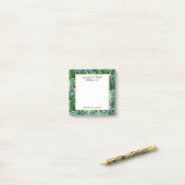Exotisch groen tropisch bladerenpatroon Bruiloft Post-it® Notes (Op bureau)