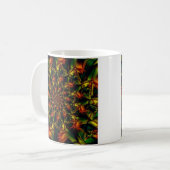 exotisch | Groene en gele fractale kunst Koffiemok (Voorkant links)