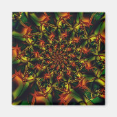 exotisch | Groene en gele fractale kunst Magneet (Voorkant)