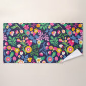Exotisch handgeschilderd bloemmotief badhanddoek (Badhanddoek)