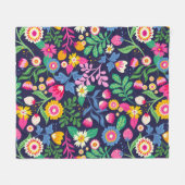Exotisch handgeschilderd bloempatroon fleece deken (Voorkant (Horizontaal))
