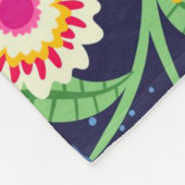 Exotisch handgeschilderd bloempatroon fleece deken (Hoek)