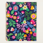 Exotisch handgeschilderd bloempatroon planner (Voorkant)
