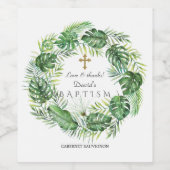 Exotisch Hawaiian Tropisch Foliage Wreatbaptisme Wijn Etiket (Enkel label)