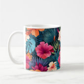 Exotisch Hibiscus botanisch patroon Koffiemok (Links)