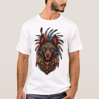 Exotisch hondenontwerp geïnspireerd op stamkunst t-shirt