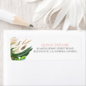 Exotisch jungleblad gouden bladeren label (Insitu)