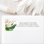 Exotisch junglebladgoud palmenbladeren etiket (Insitu)