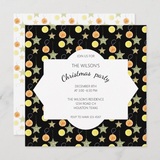 Exotisch kerstcitrus vers feest kaart (Voorkant / Achterkant)