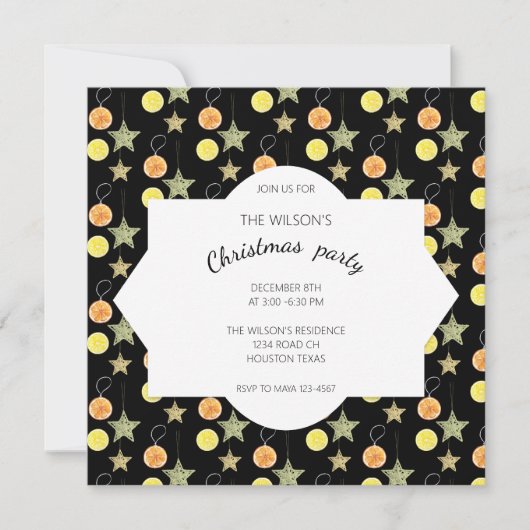 Exotisch kerstcitrus vers feest kaart (Voorkant)