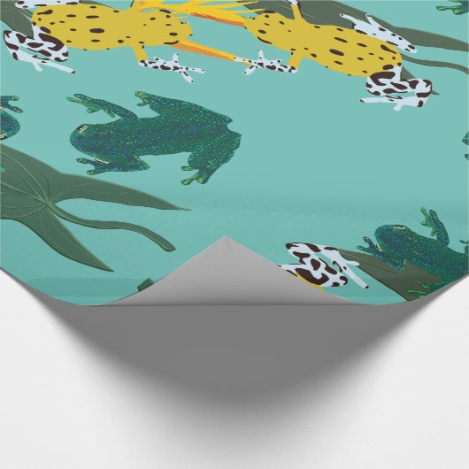 Exotisch kikkerpatroon cadeaupapier (Hoek)