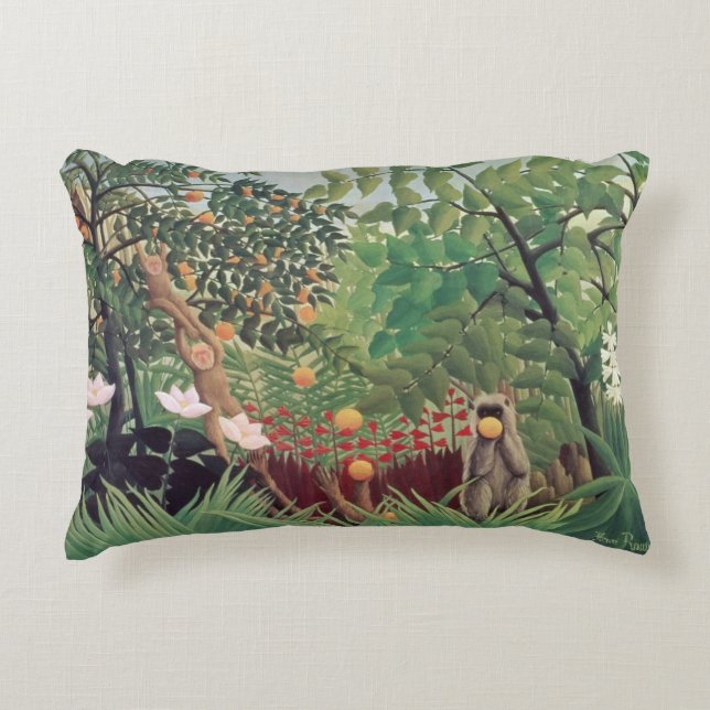 Exotisch landschap, 1910 accent kussen (Voorkant)