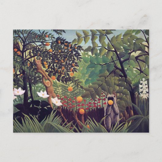 Exotisch landschap apen Henri Rousseau Briefkaart (Voorkant)