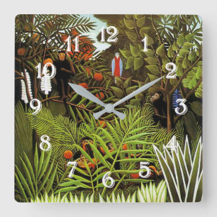 Exotisch landschap door Henri Rousseau Vierkante Klok
