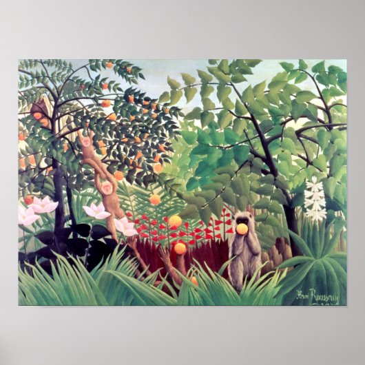 Exotisch landschap, Henri Rousseau Poster (Voorkant)