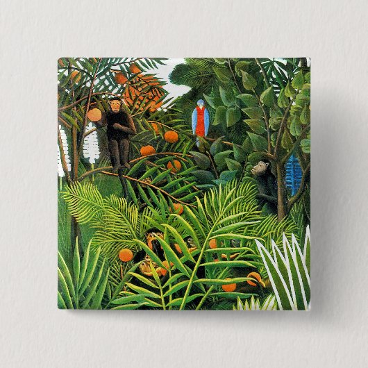 Exotisch landschap (Paysage Exotique) Vierkante Button 5,1 Cm (Voorkant)